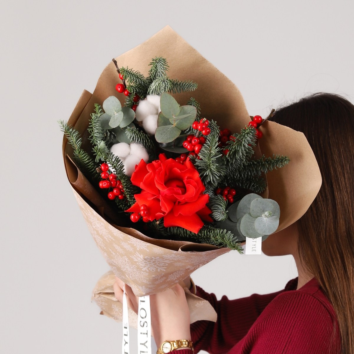 Новогодний зимний букет